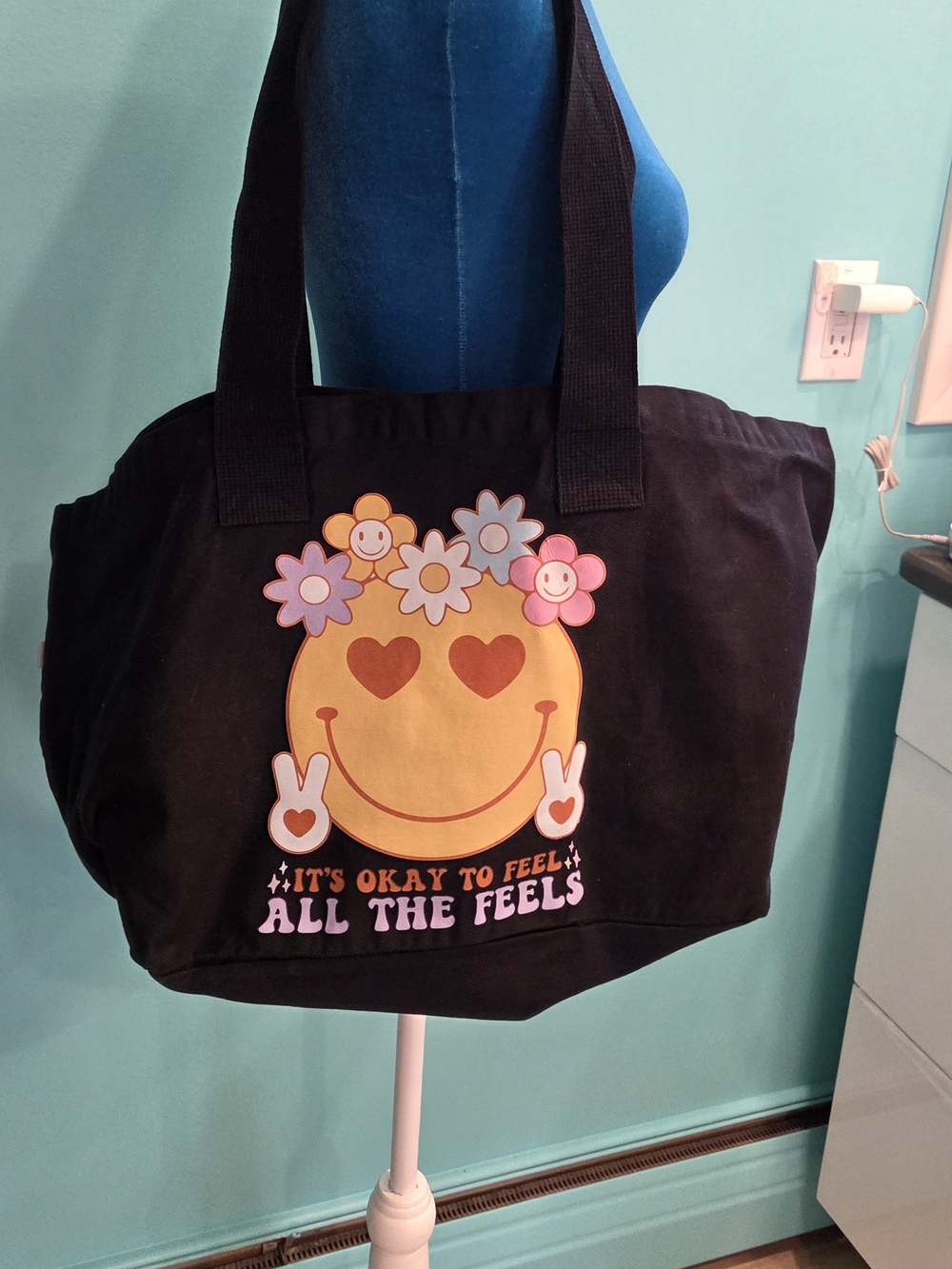 Los Angeles Apparel Black Bag It's Okay to Feel All the Feels